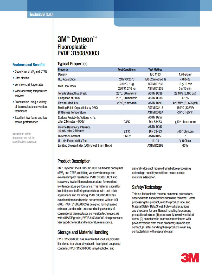 3M? Dyneon? Fluoroplastic PVDF 31508/0003