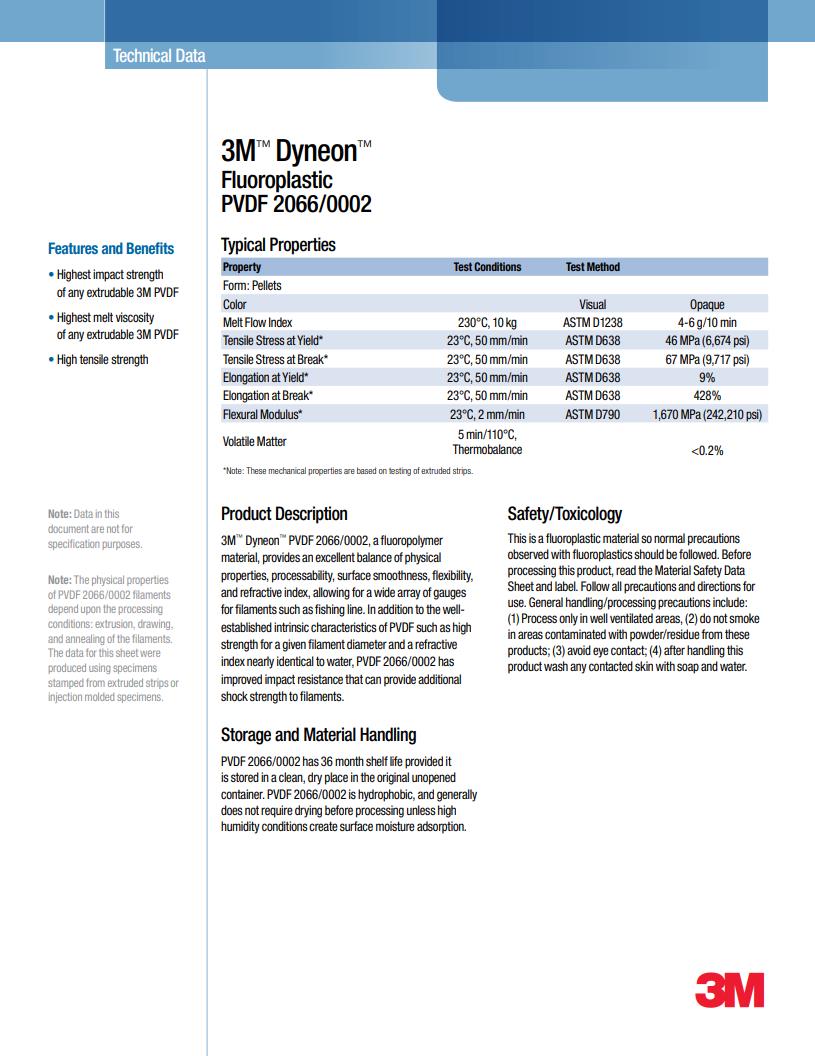 3M? Dyneon? Fluoroplastic PVDF 2066/0002