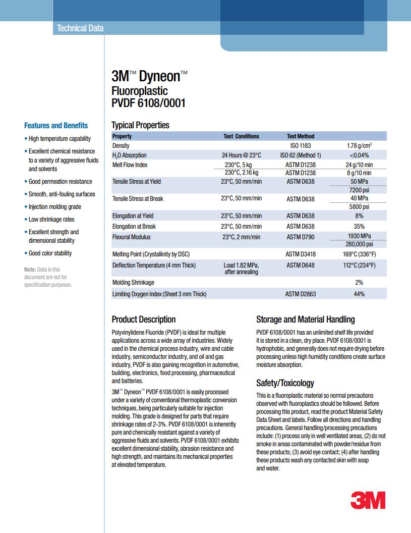 3M? Dyneon? Fluoroplastic PVDF 6108/0001