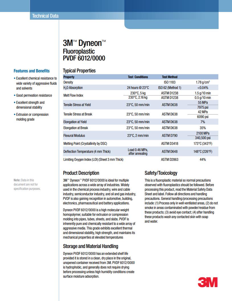 3M? Dyneon? Fluoroplastic PVDF 6012/0000