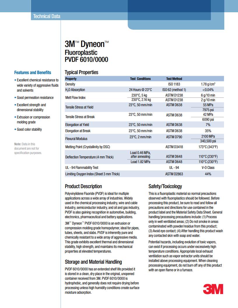 3M? Dyneon? Fluoroplastic PVDF 6010/0000