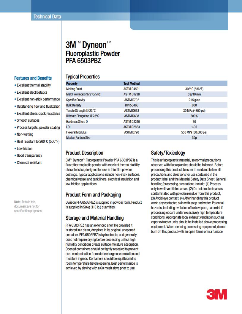 3M? Dyneon? Fluoroplastic PFA 6503PBZ