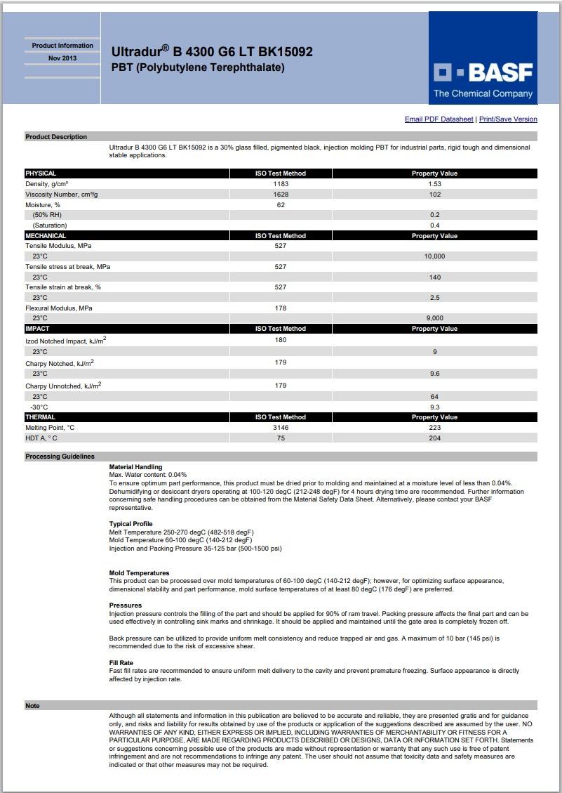 Ultradur? B 4300 G6 LT BK15092 巴斯夫英文說明書